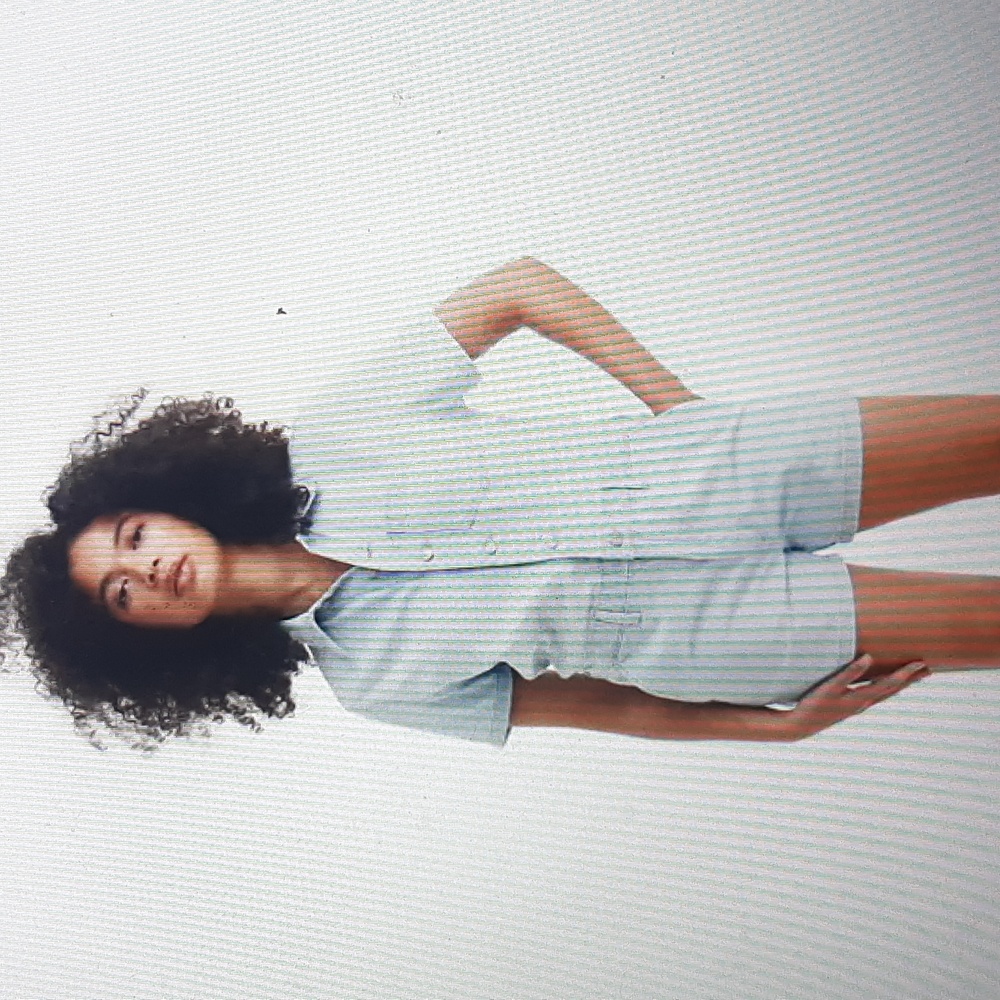 Levi's Light Blue Short-Sleeve Denim Romper
